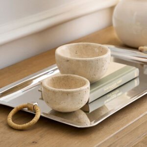Travertine Bowl Pair